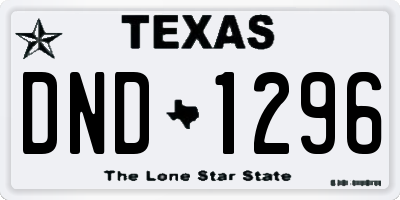 TX license plate DND1296