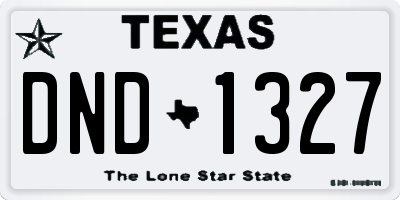 TX license plate DND1327