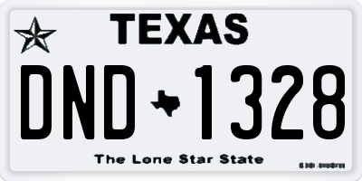 TX license plate DND1328