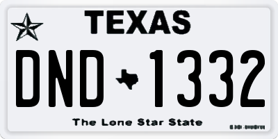TX license plate DND1332
