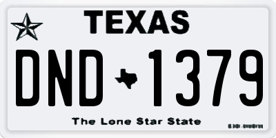 TX license plate DND1379