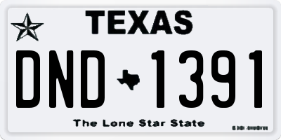 TX license plate DND1391