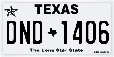 TX license plate DND1406