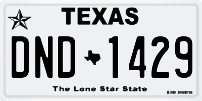 TX license plate DND1429