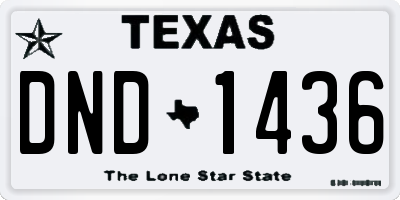 TX license plate DND1436