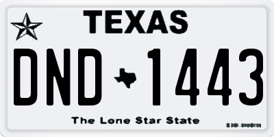 TX license plate DND1443