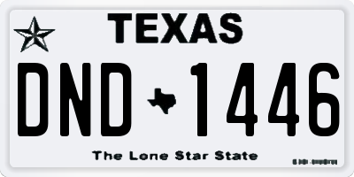 TX license plate DND1446