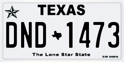 TX license plate DND1473