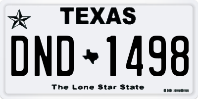 TX license plate DND1498