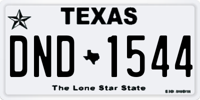 TX license plate DND1544