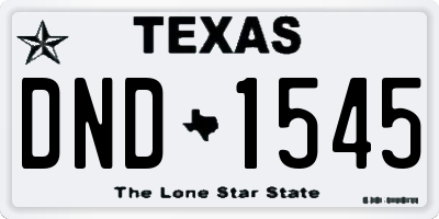 TX license plate DND1545