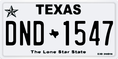 TX license plate DND1547