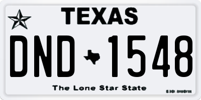 TX license plate DND1548