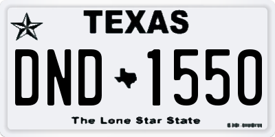 TX license plate DND1550