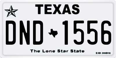 TX license plate DND1556