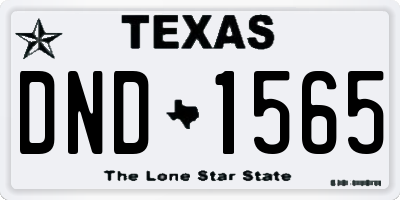 TX license plate DND1565