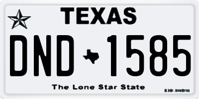 TX license plate DND1585