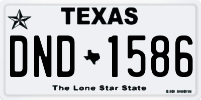 TX license plate DND1586