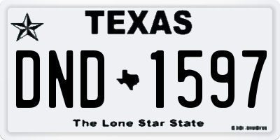 TX license plate DND1597