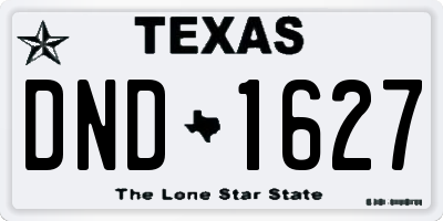 TX license plate DND1627