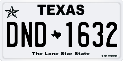 TX license plate DND1632