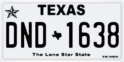 TX license plate DND1638