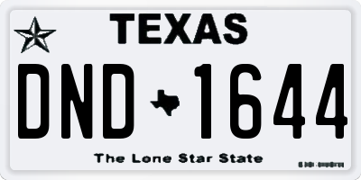 TX license plate DND1644