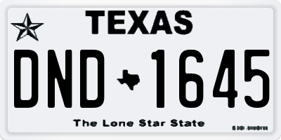 TX license plate DND1645