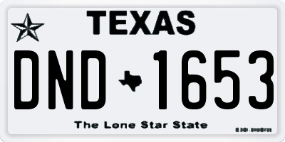 TX license plate DND1653