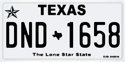 TX license plate DND1658