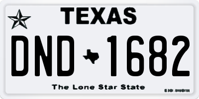 TX license plate DND1682