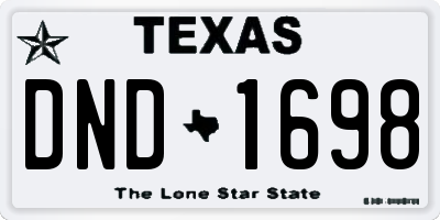 TX license plate DND1698