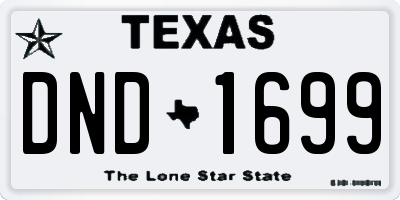 TX license plate DND1699