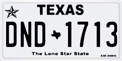 TX license plate DND1713