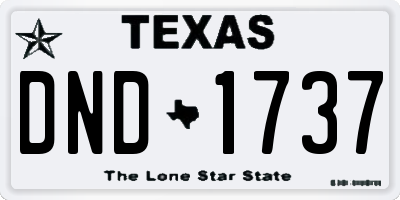 TX license plate DND1737