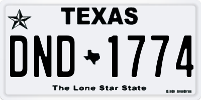 TX license plate DND1774