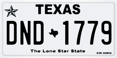 TX license plate DND1779