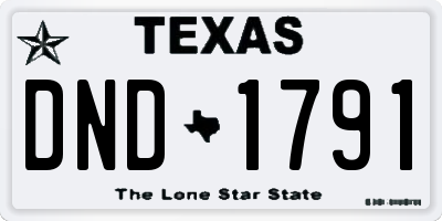 TX license plate DND1791