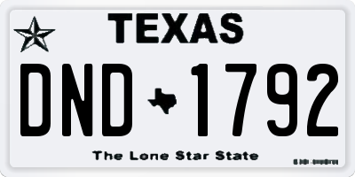 TX license plate DND1792