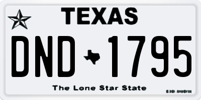 TX license plate DND1795