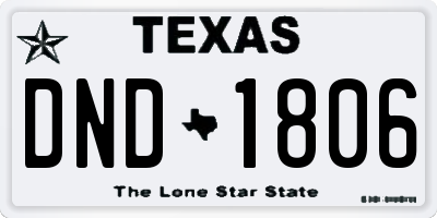 TX license plate DND1806