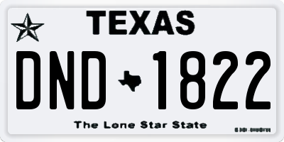 TX license plate DND1822