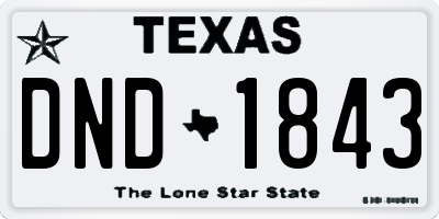 TX license plate DND1843
