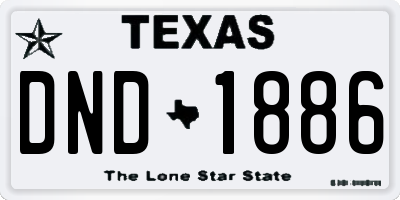 TX license plate DND1886