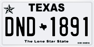 TX license plate DND1891