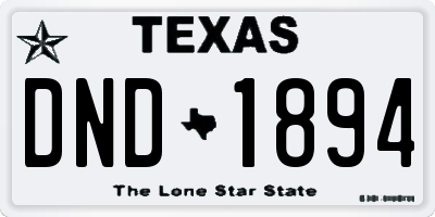 TX license plate DND1894