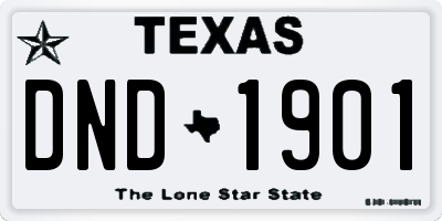 TX license plate DND1901