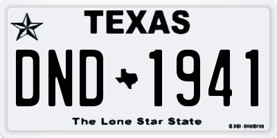TX license plate DND1941