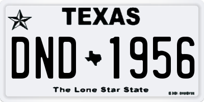TX license plate DND1956
