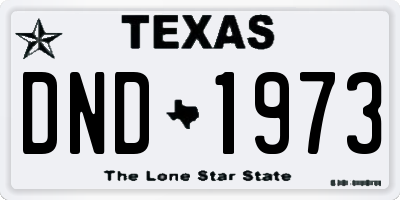 TX license plate DND1973